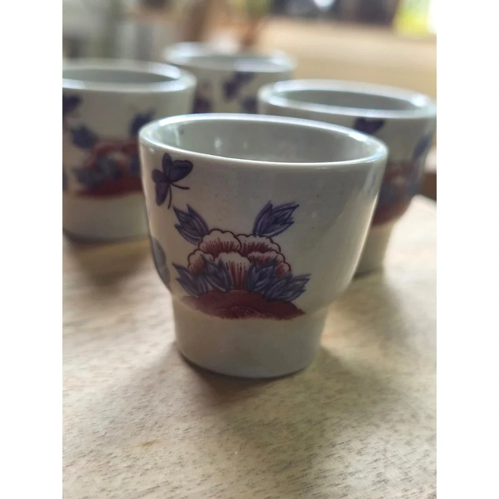 Vintage Japanese Ceramic Tea Set Karako Children Pine Tree Teapot and 4 Cups